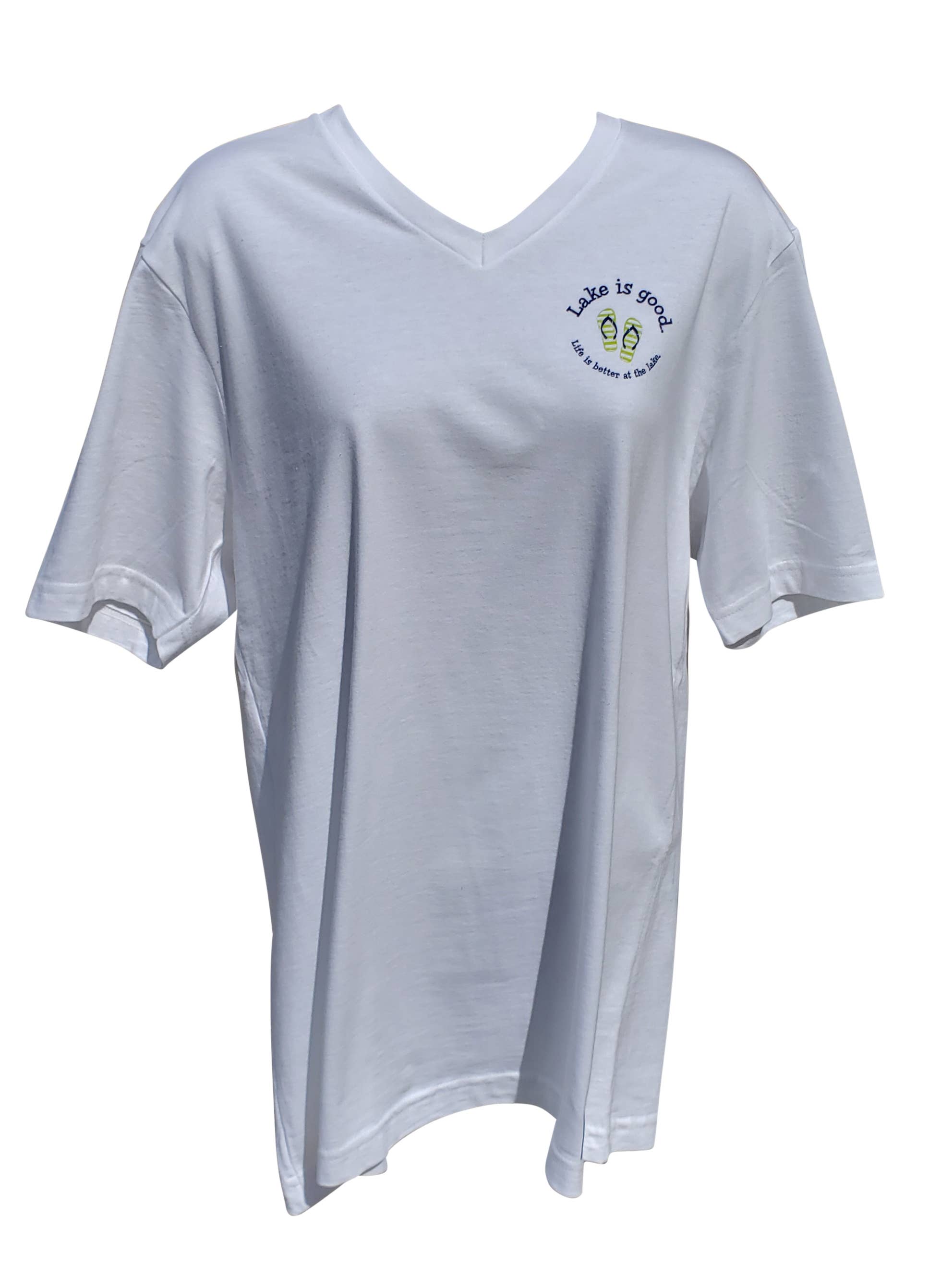 REMOVED BRAND - Wholesale Screen Printed T-Shirt - Women's - Women's White T-Shirt with Flip Flops1