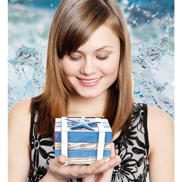 Cota Global - Wholesale Jewelry Box/Organizer - Nautical Decor - Aqua Sky Jewelry Box4