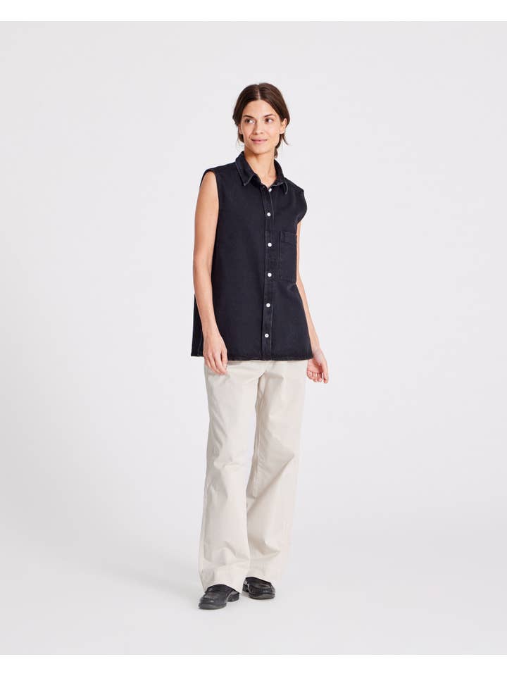 gai-lisva - Wholesale Outerwear Vest - Women's - Rita Vest Denim - Black