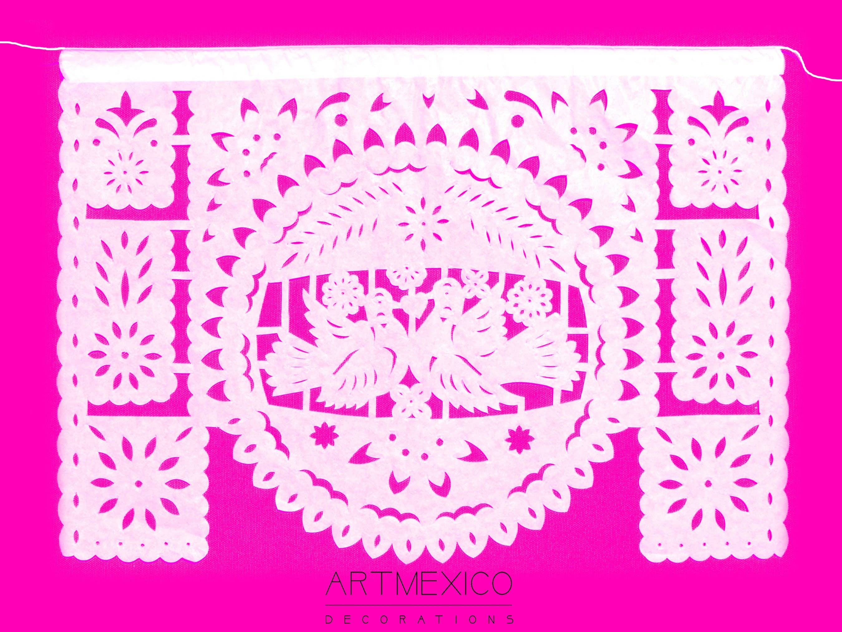 ArtMexico Ltd – Großhandel Wimpel/Girlande – Traditionelles mexikanisches Hochzeitsgirlandendekor aus Papier, Motiv Picado, 10 m9