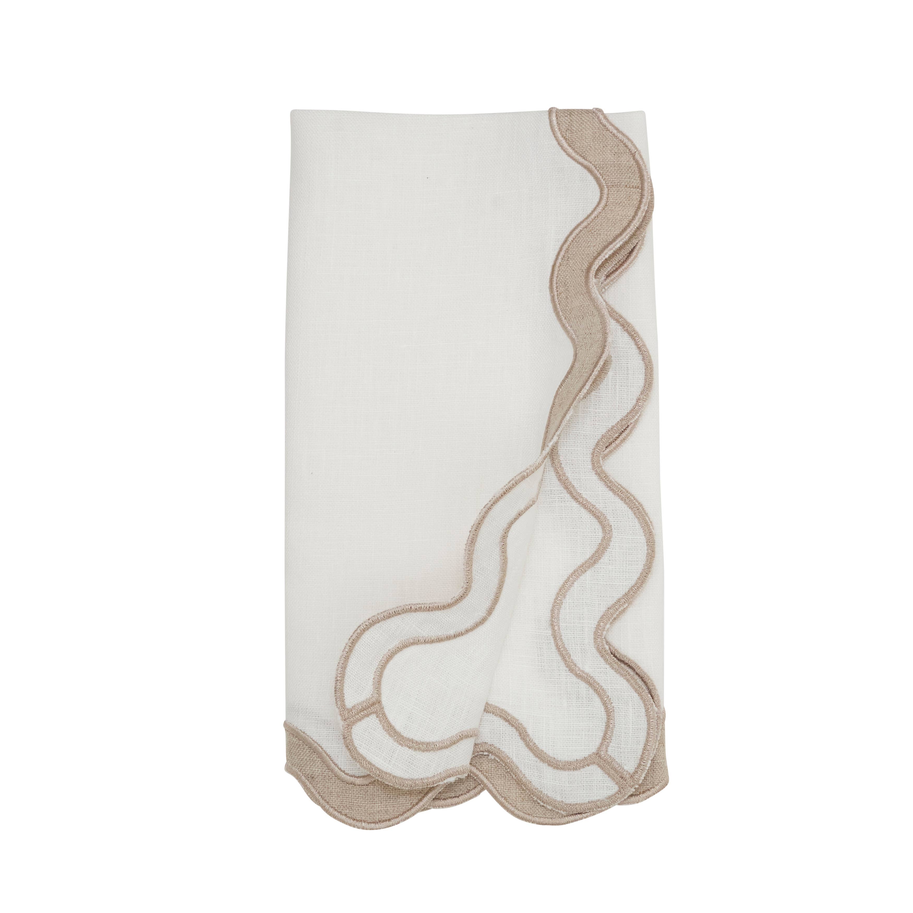 Saro Lifestyle – wholesale Dinner & cloth napkin – Linen Ric-Rac Border Dinner Napkin3