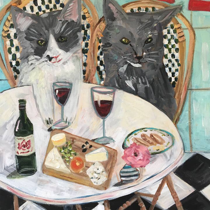 Carpe Diem Papers - Wholesale Everyday Greeting Card - Paris Cafe Cats Greeting Card