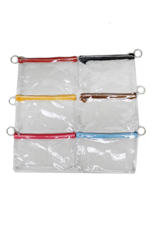 Cap Zone - Wholesale Pouch - Women's - CLEAR Flat Pouch Color Zipper Baggy3