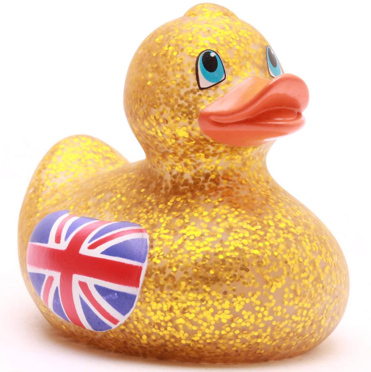 Duckshop - Wholesale Bath Toy - Baby - Rubber Duck Union Jack Glitter - gold - Rubber Duck1