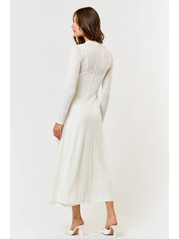 Lalavon - Wholesale Dress - Women's - ILD4274 SEAMED SHEET FLARE MAXI DRESS W/ INNER DRESS