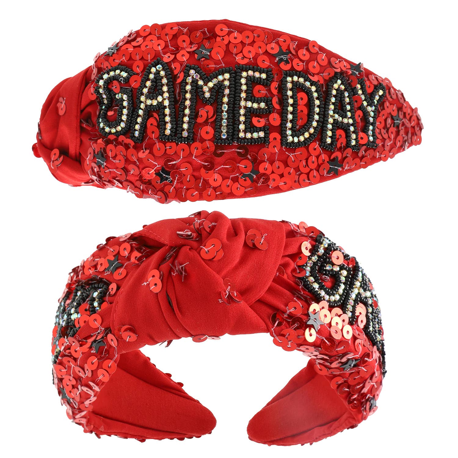 SP Sophia Collection - Wholesale Fashion Headband - Women's - Game Day Top Knotted Jeweled Beaded Headband 6