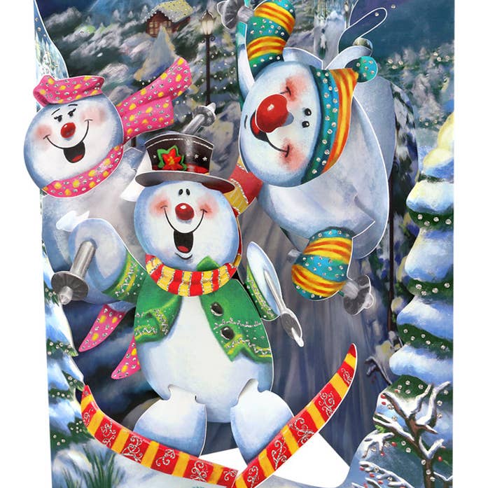 Boston International - Wholesale Christmas Card - Santoro - Snowmen Swing Card Christmas