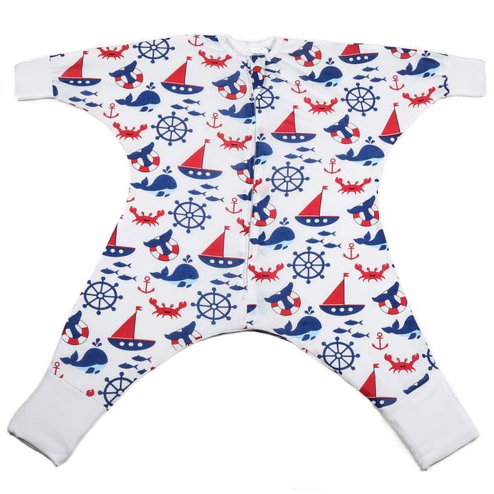 Sleeping Baby - Wholesale Sleepsuit - Baby - Boy Nautical Flying Squirrel Pajama - Lightweight