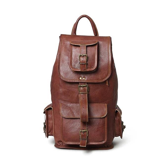 Tuzech Leather - Wholesale Backpack - Unisex - 16" Leather Travel Backpack Laptop Bag for Men & Women4