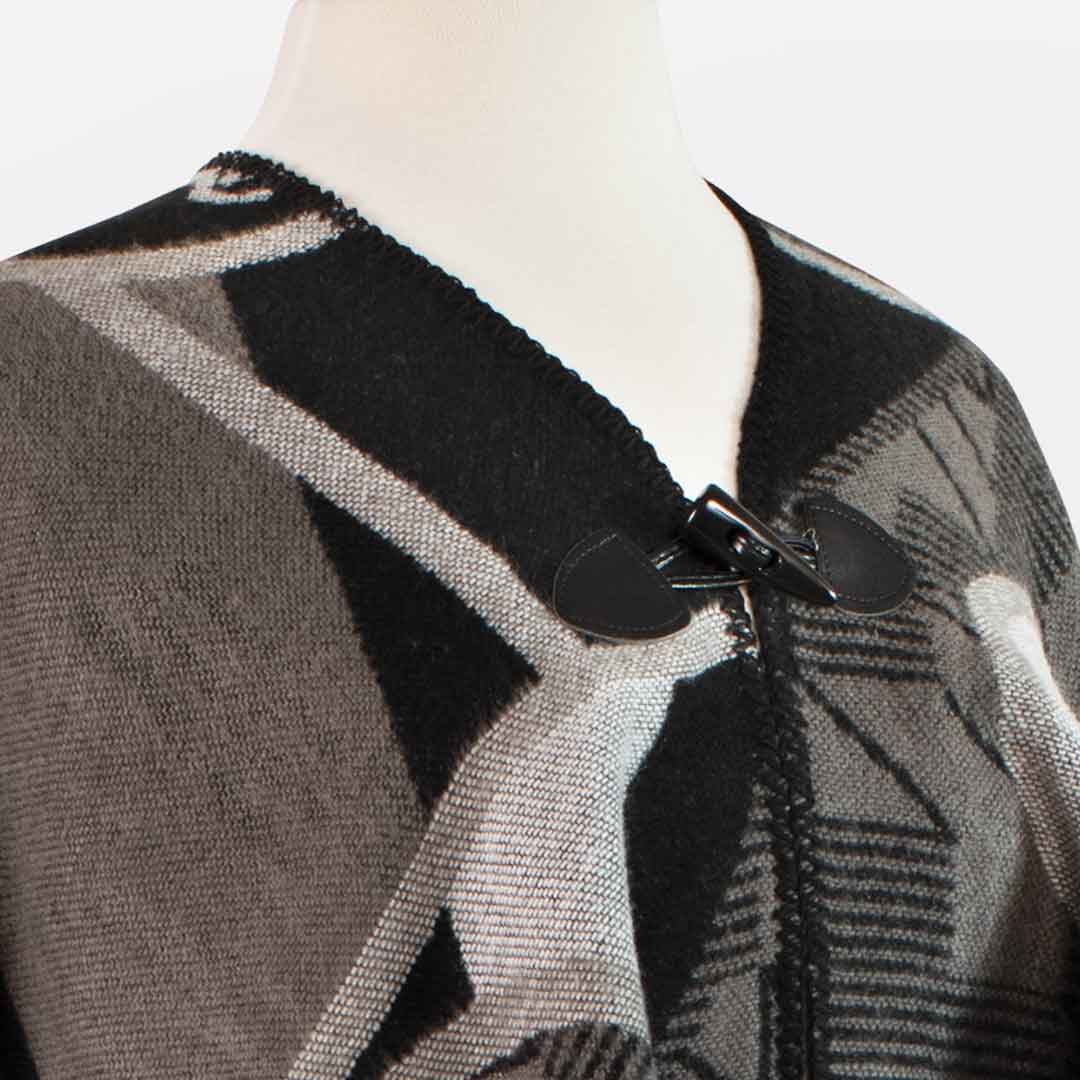 URBAN-EQUESTRIAN - Wholesale Wrap - Women's - Adina -  Equestrian Motif Shawl in Charcoal Wrap1