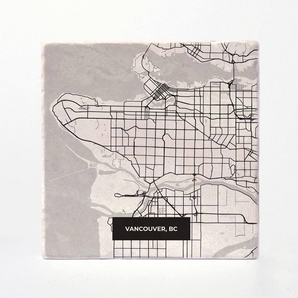 Versatile Coasters Canada - Wholesale Coasters - Vancouver Modern Map Coasters1