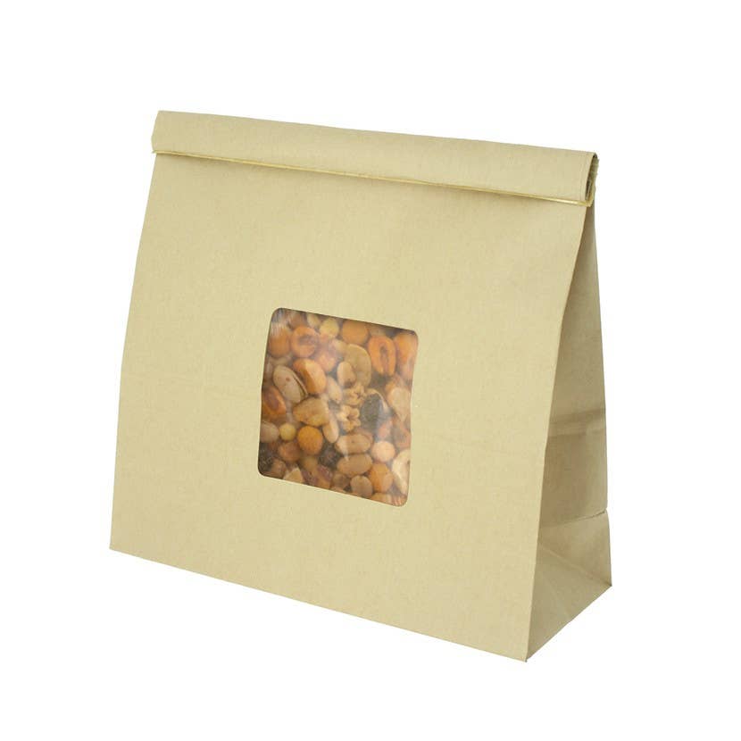 PUNTOQPACK - Wholesale Food Storage Wrap/Bag - Kraft Paper Bag With Window And Airtight Seal0