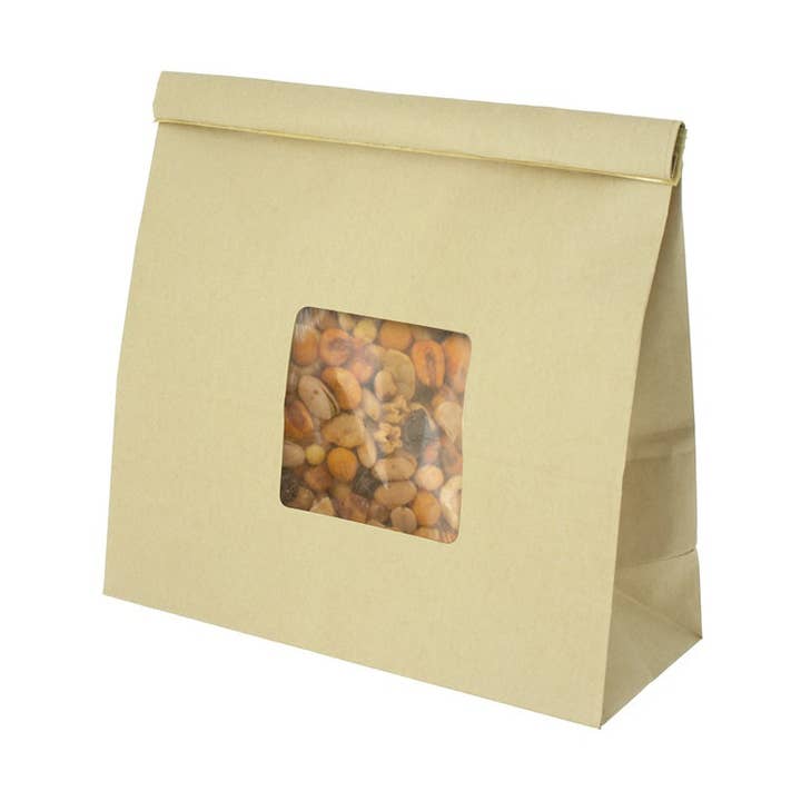 PUNTOQPACK - Wholesale Food Storage Wrap/Bag - Kraft Paper Bag With Window And Airtight Seal0