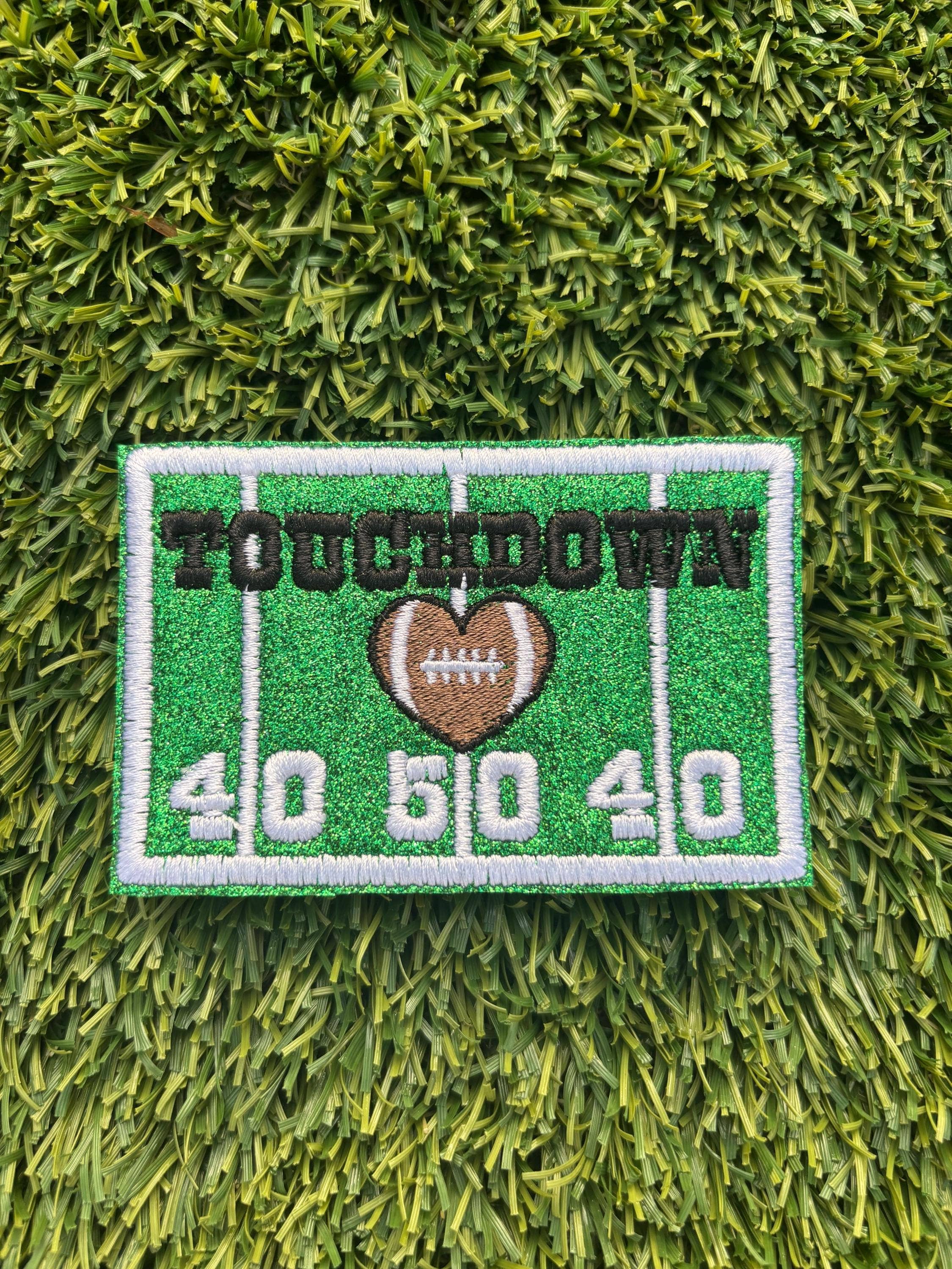 Op maat Touchdown Voetbalveld Glitter Strijkapplicatie #2 voor groothandel op Faire1
