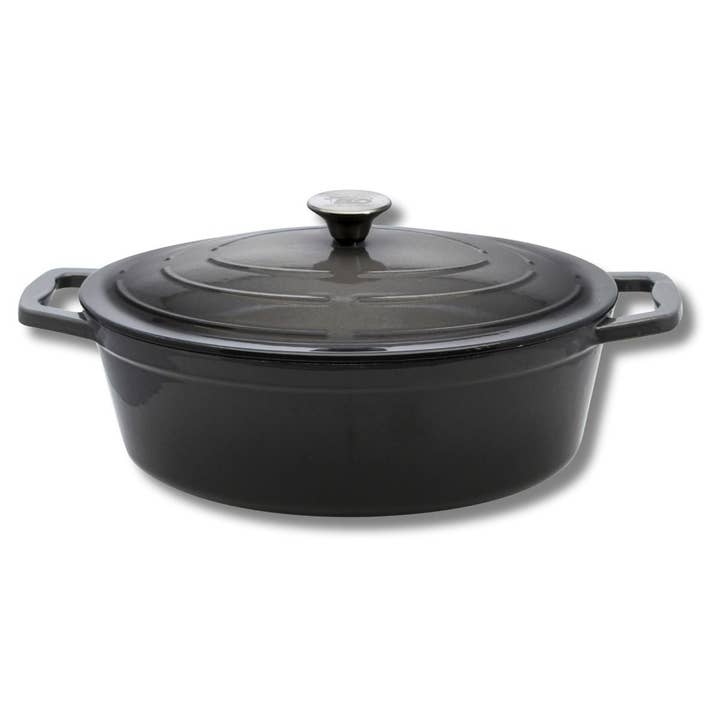Cocotte ovale en fonte émaillée 33 cm gris classique 5 L Elo pour la vente par Zenker
