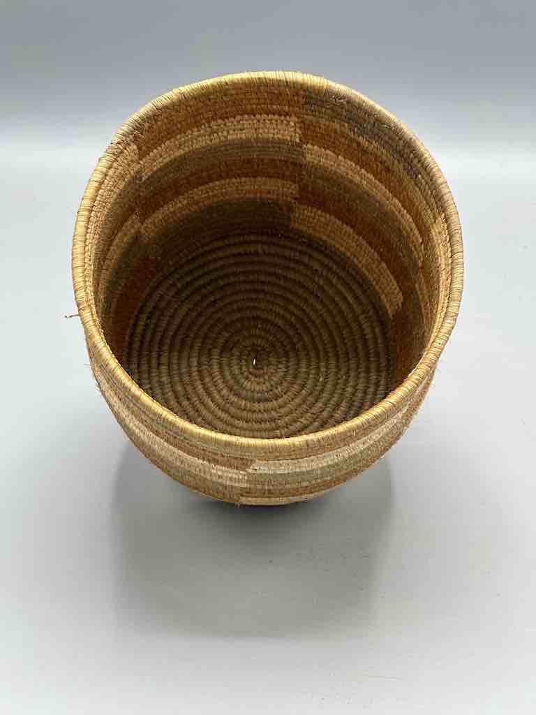The Niger Bend - Wholesale Basket - Earth tone checkerboard cylinder tightest weave Batwa basket3