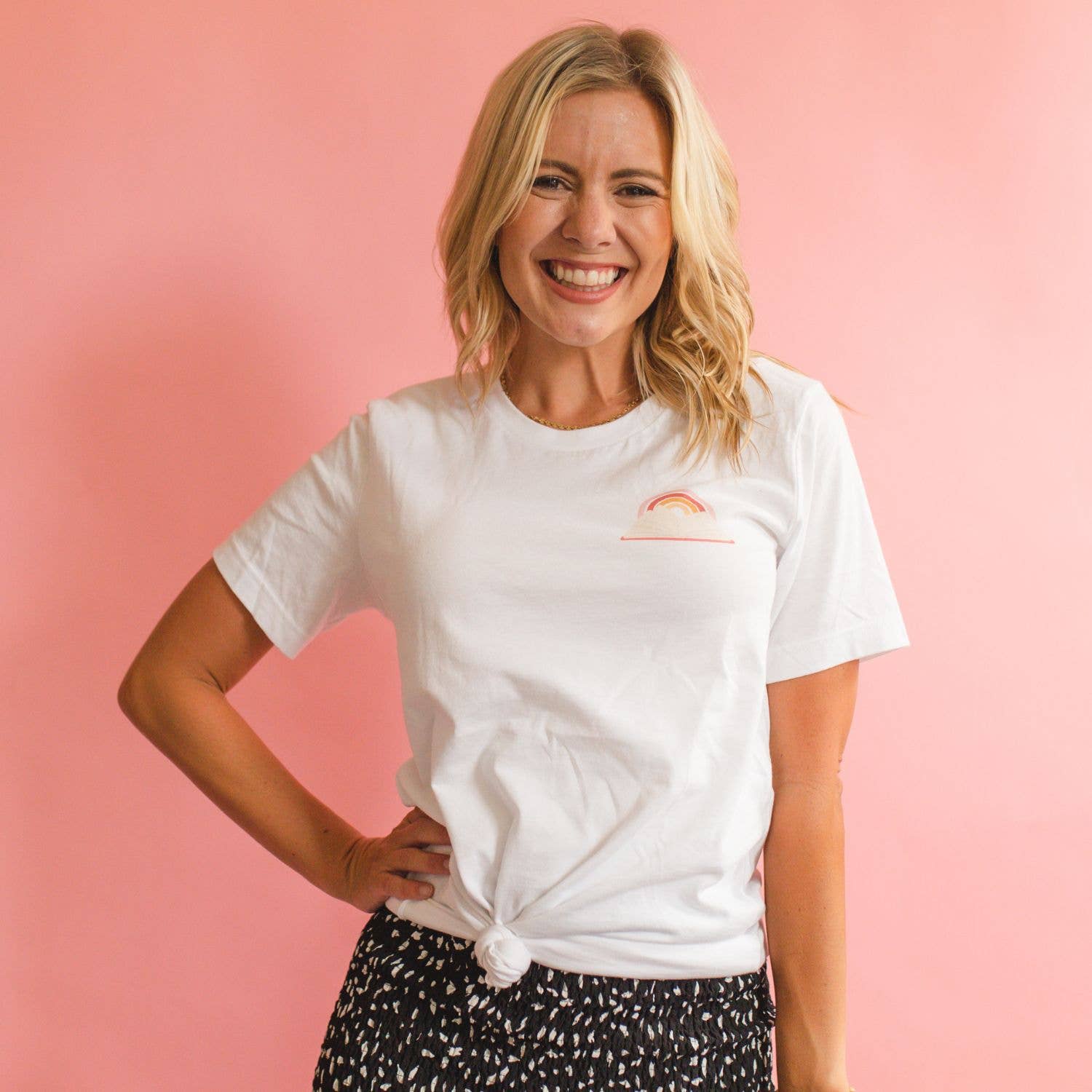 Pippi Post – Engroshandel T-shirt med print - Dame – Take a Look - Pippi Tee - Hvid1