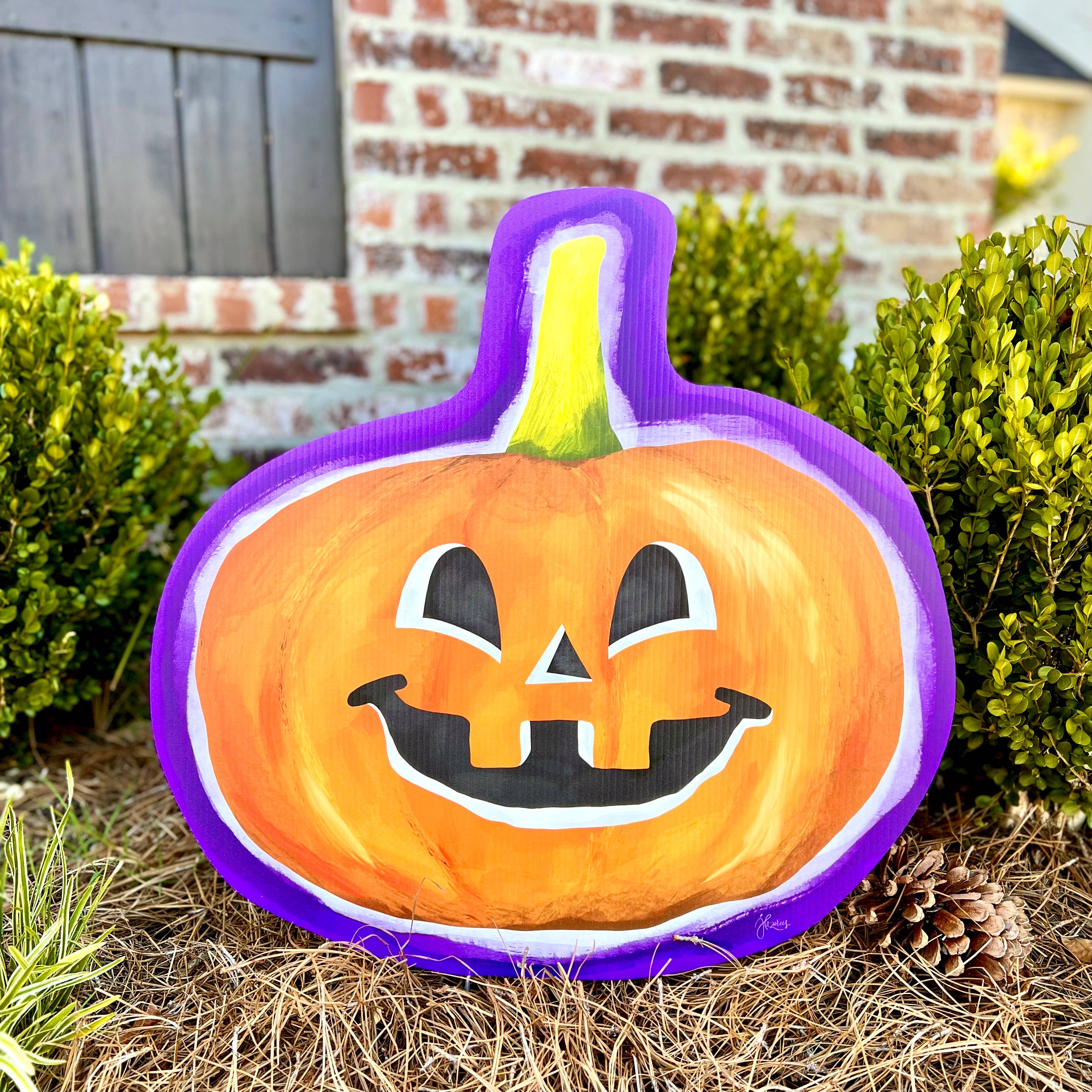 Songbird Grove Collection - Wholesale Garden/Lawn Stake - Jolly Jack O’Lantern Pumpkin Garden Stake3