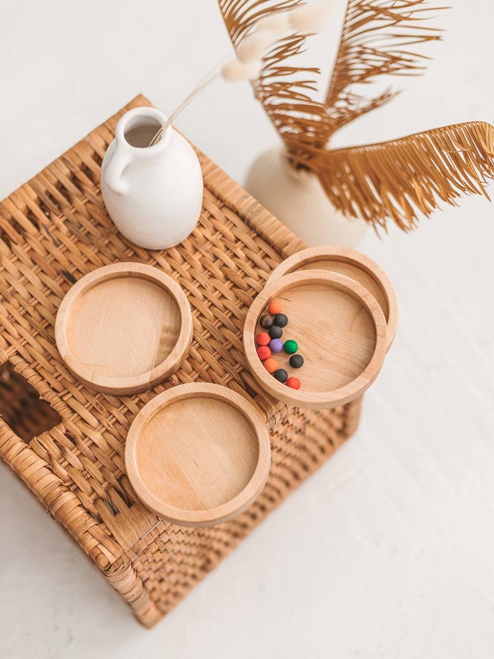 Tabuleiro redondo de madeira, tabuleiro para joias, tabuleiro para ervas por atacado de Woodinout