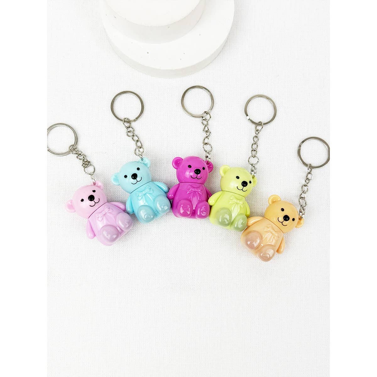 MIX COLOR Bear Colored Lip Tint with Key Chain for wholesale on Faire4