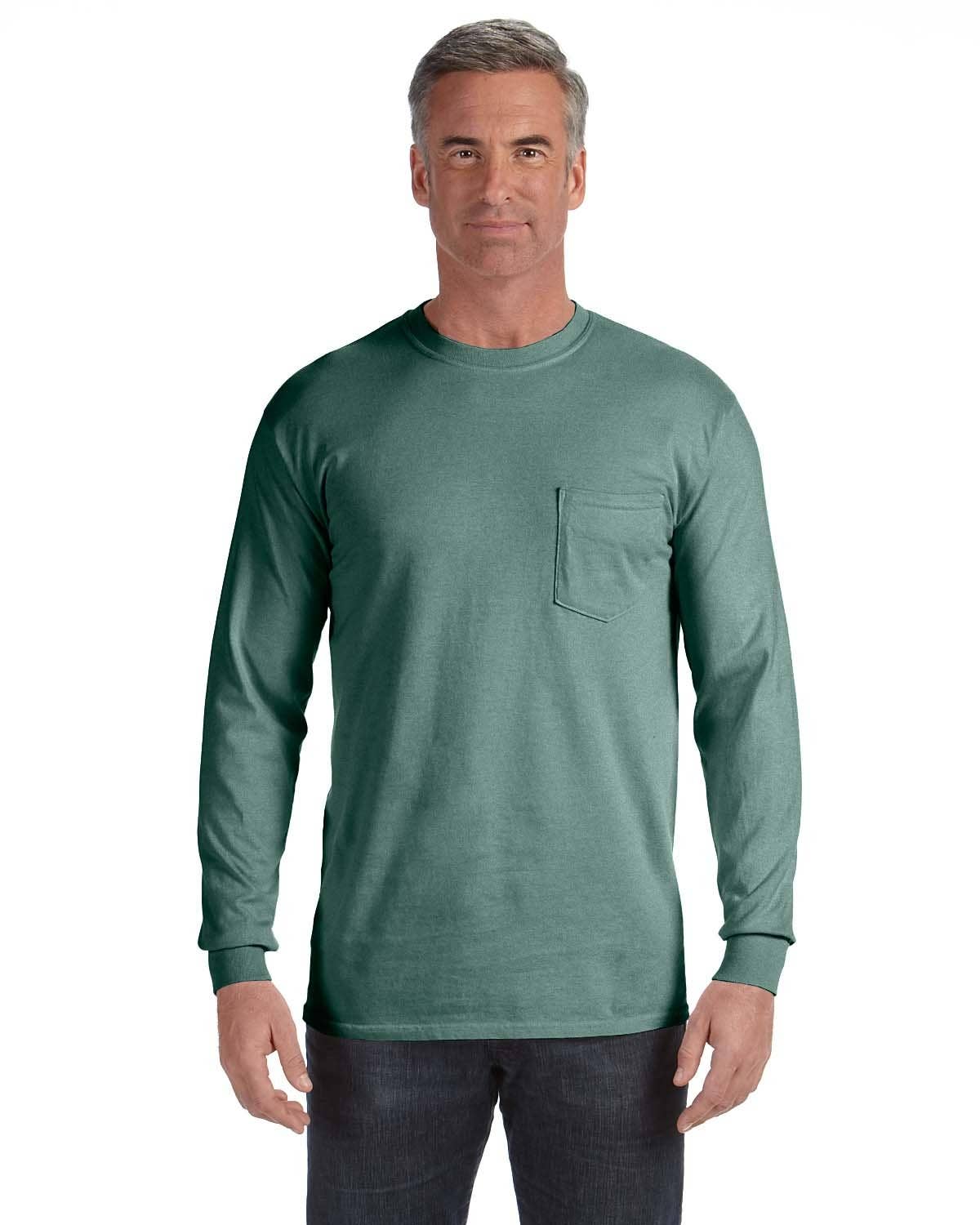 Total Apparel - Wholesale T-Shirt - Men's - Comfort Colors Garment-Dyed Long-Sleeve Pocket T-Shirt C441026