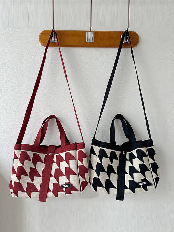 OceanusSwim - Wholesale Tote Bag - Women's - Contrast Color Split-Joint Woven Bags Handbags6