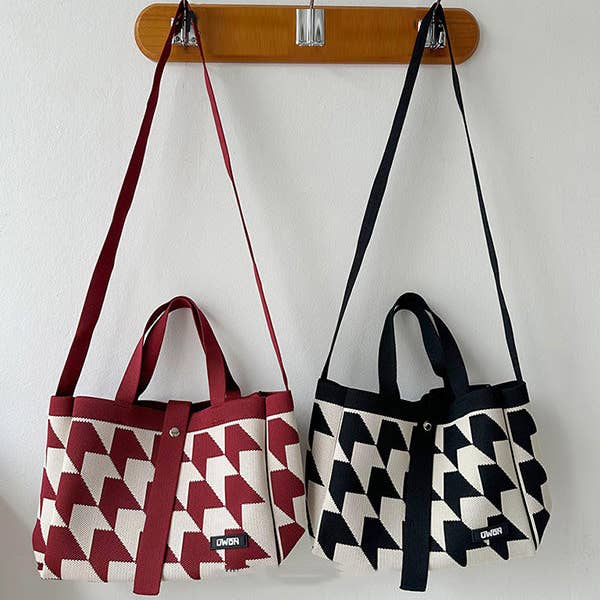 OceanusSwim - Wholesale Tote Bag - Women's - Contrast Color Split-Joint Woven Bags Handbags6