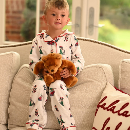 Sugar Bee Clothing - Vendita all'ingrosso Completo pigiama - Bambini - Pigiama natalizio 2024 - Natale in fattoria - Button Down2