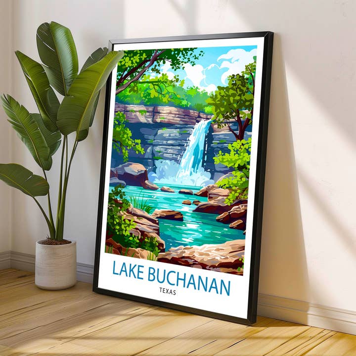 InkNPrintz – wholesale Art print – Lake Buchanan Texas Travel Poster4