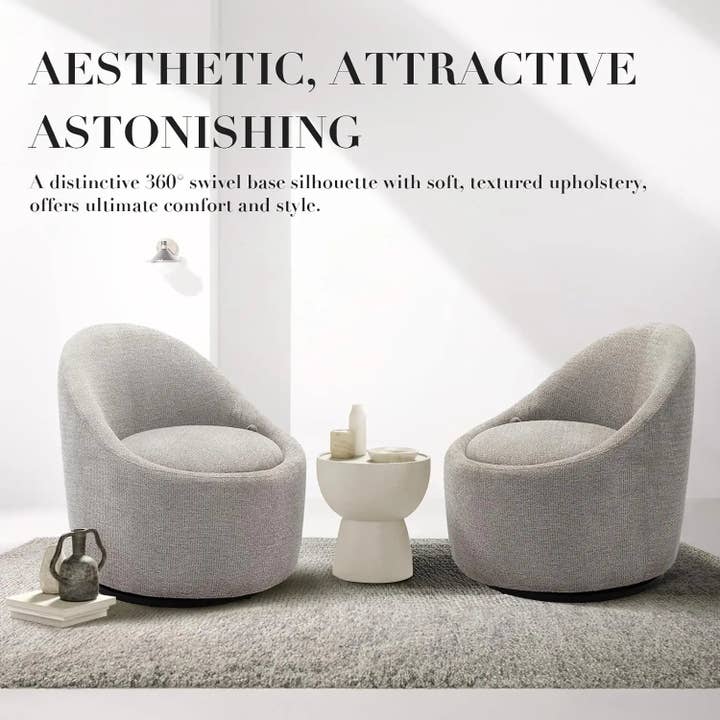BlakOutlet - Wholesale Chair - Set of 2, 360 Degree Swivel Cuddle Barrel Chairs with Hidden Storage