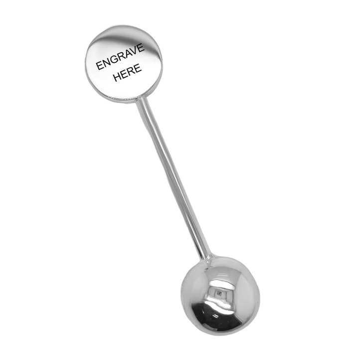German Silver Baby Rattle With Round Disc for wholesale by Atlanta Jewelers Supply