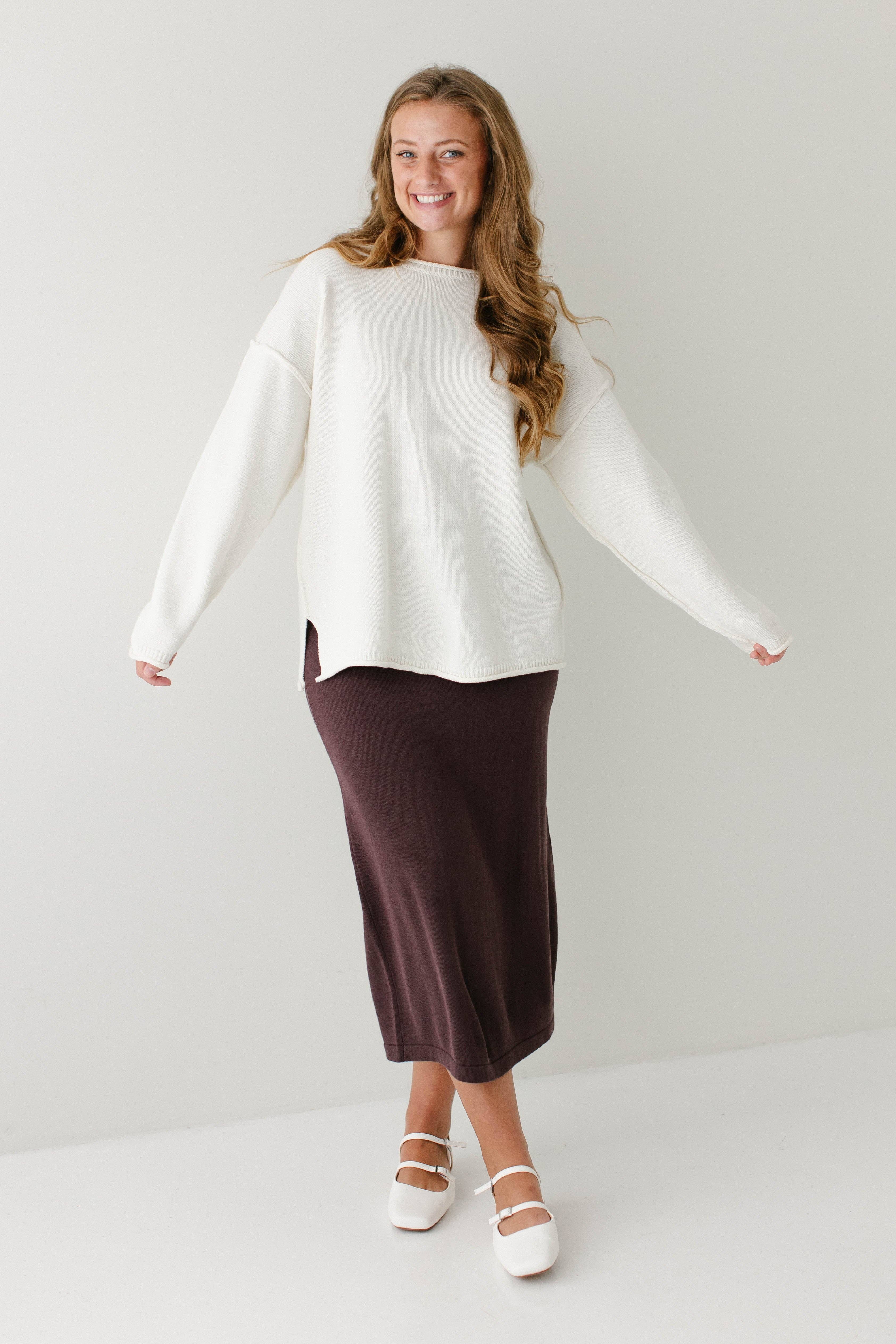 The Main Street Exchange - Wholesale Skirt - Women's - 'Jana' Cotton Blend Midi Sweater Skirt10