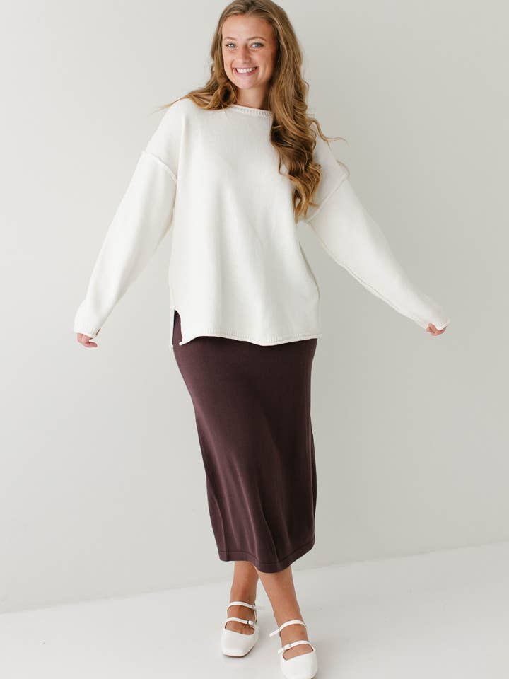 The Main Street Exchange - Wholesale Skirt - Women's - 'Jana' Cotton Blend Midi Sweater Skirt10