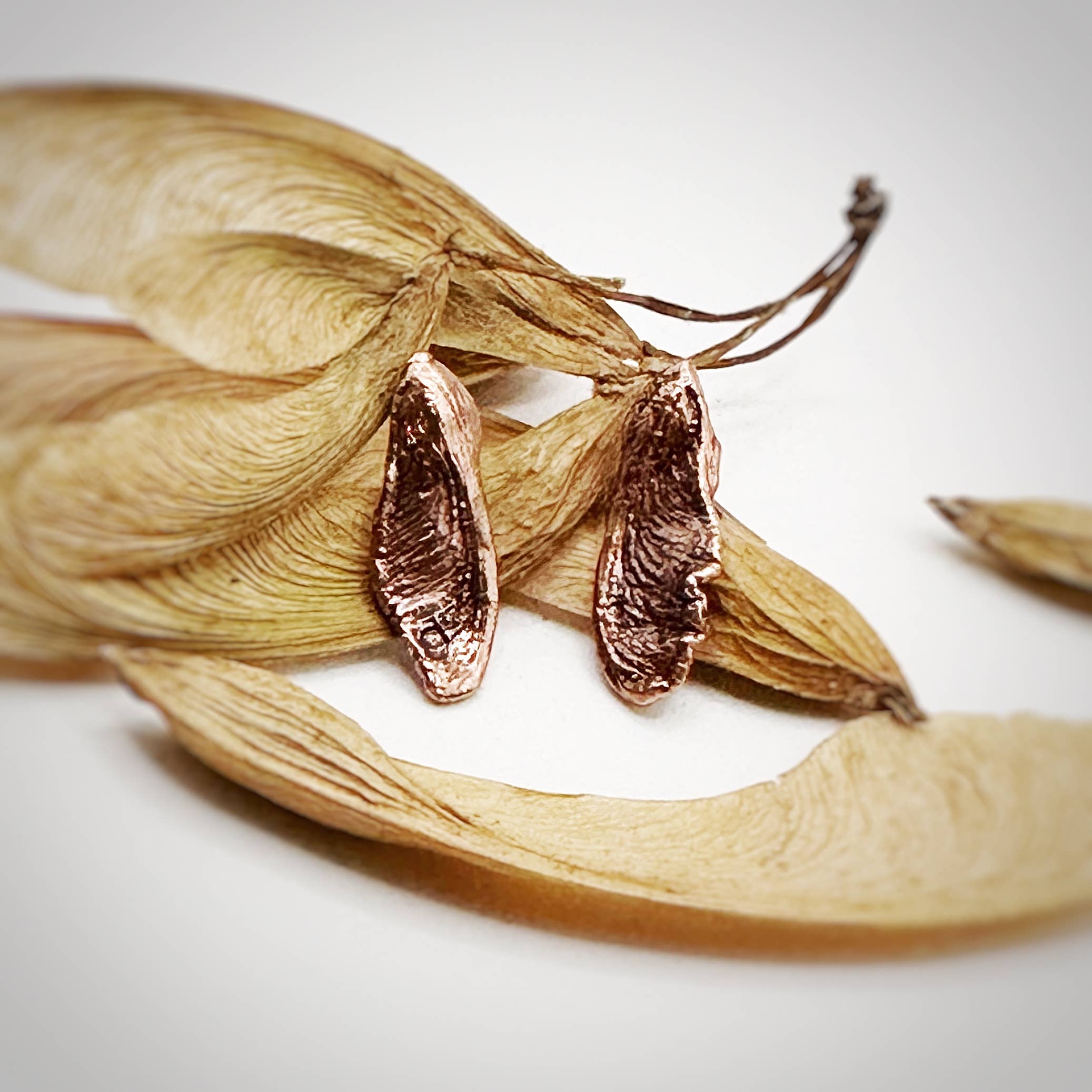 Outlaw Alchemy - Venta al por mayor Pendientes colgantes - Pendientes de cobre auténtico con forma de semilla de arce 0