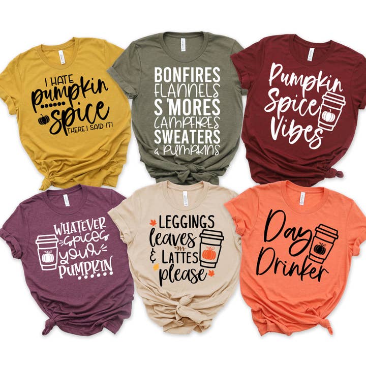 Fall Graphic Unisex Tees for wholesale by Glittering South