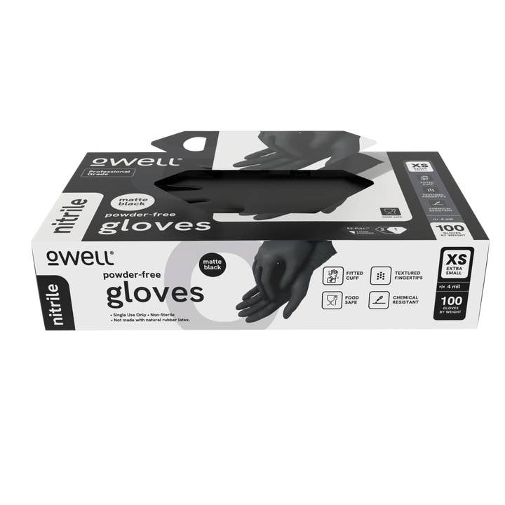 OWELL LLC - Wholesale Cleaning Gloves - OWELL Black 4mil Nitrile Disposable Gloves (100 Count)13