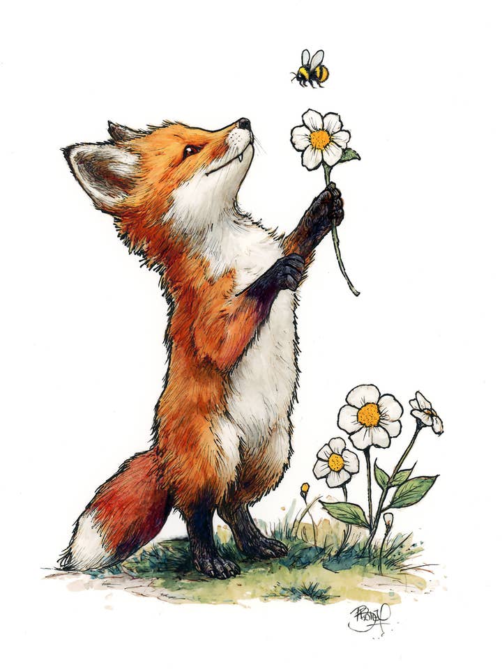 Posarse en un pétalo #431 - vertical para venta al por mayor de Shawn Braley Illustration