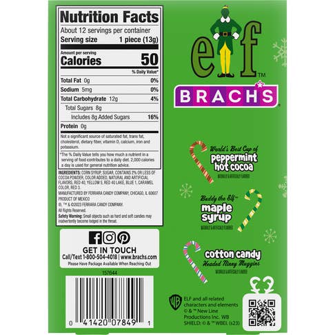 I Got Your Candy – Großhandel Zuckerstangen – Brach's ELF Zuckerstangen 5,3 Unzen — 12 ct