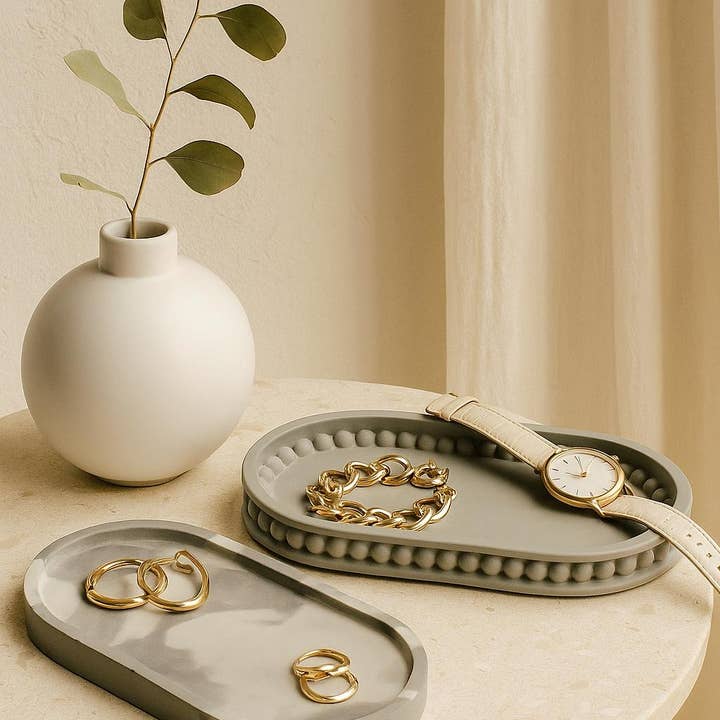 Handcrafted Concrete Trinket Tray - Table Decor for wholesale by bJenuineCo