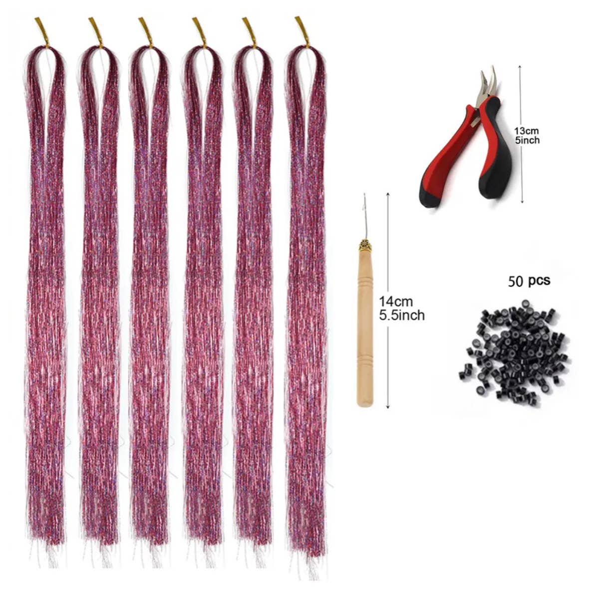 AK Brand - Vente Extensions de cheveux - Kit de Tinsels Étincelants pour Extensions de Cheveux5