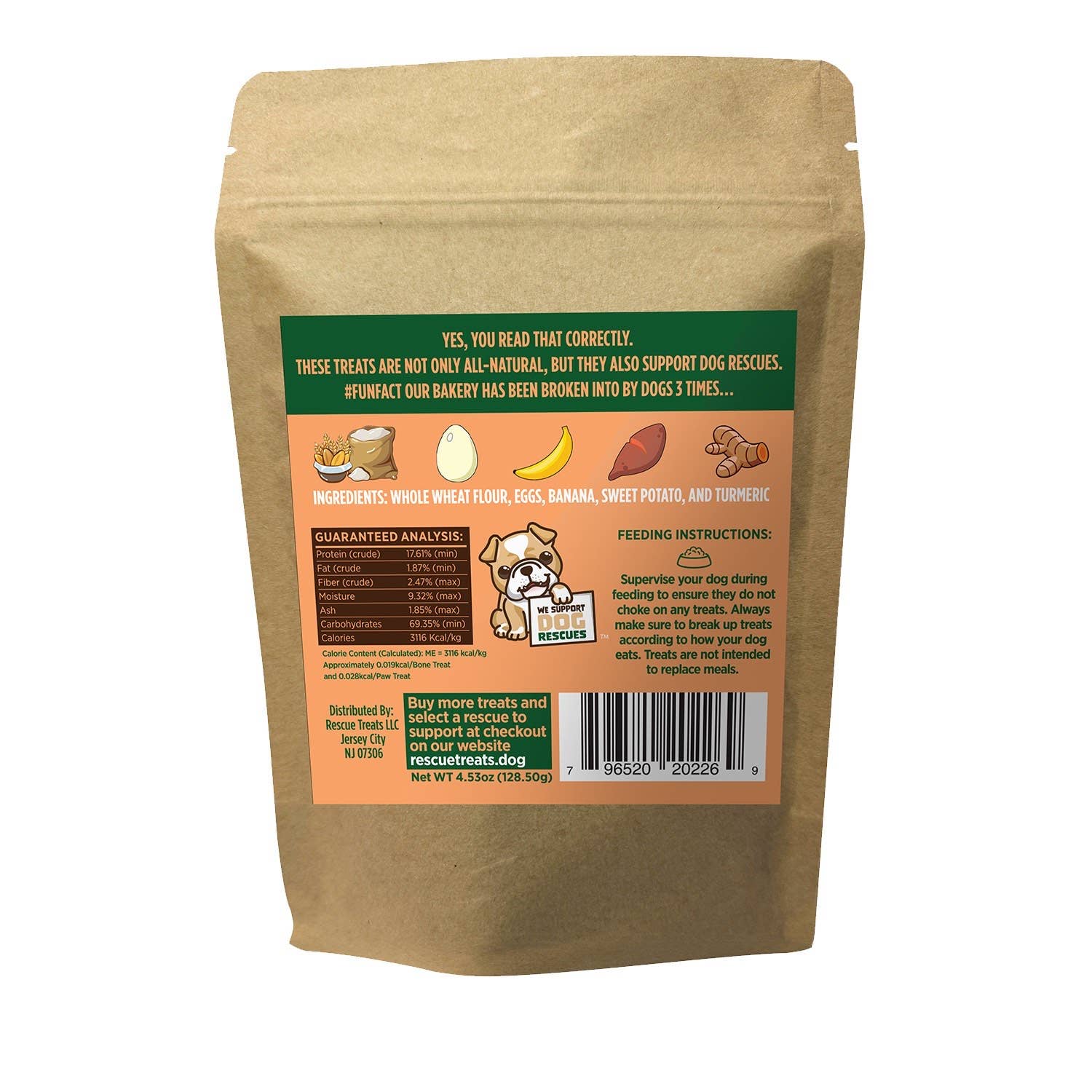 Rescue Treats - Wholesale Pet Treats - Dog - Rescue Treats Banana & Sweet Potato Dog Treats Medium Bag2