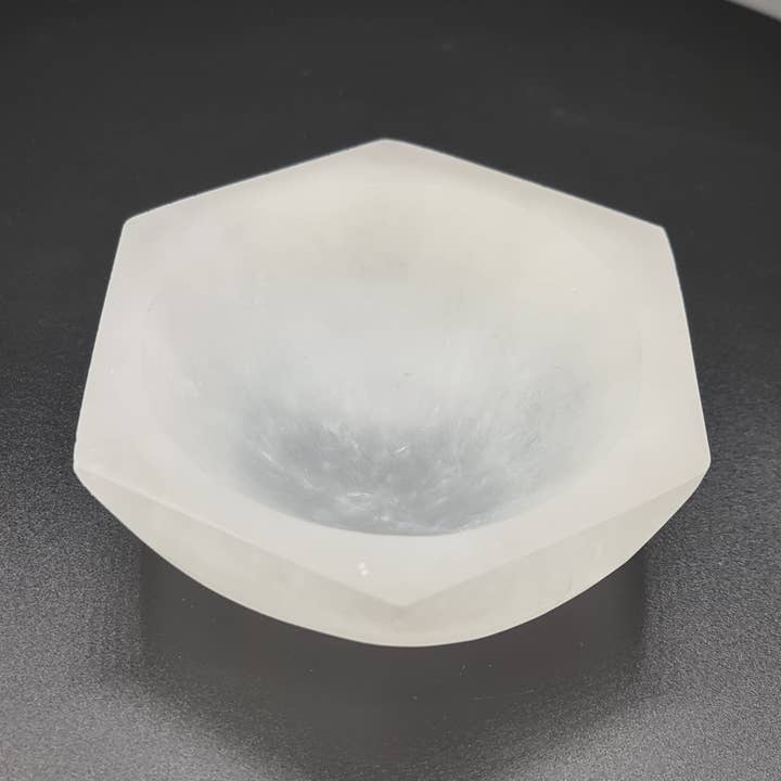 Selenite Charging Bowl - Hexagon for wholesale by Gemstone Gifts Ltd.