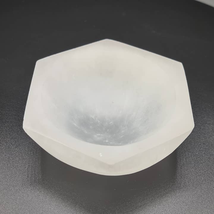 Selenite Charging Bowl - Hexagon for wholesale by Gemstone Gifts Ltd.