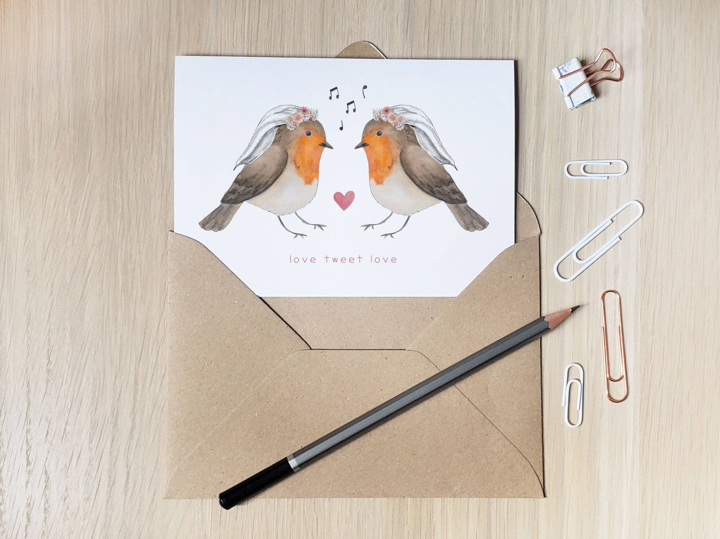 The Curious Cactus - Vente Cartes de déclaration d'amour - Love Tweet Love - Carte de vœux1