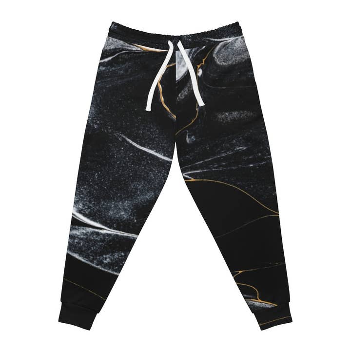 Black Liquid Marble Joggers for wholesale by Random Pieces of 8