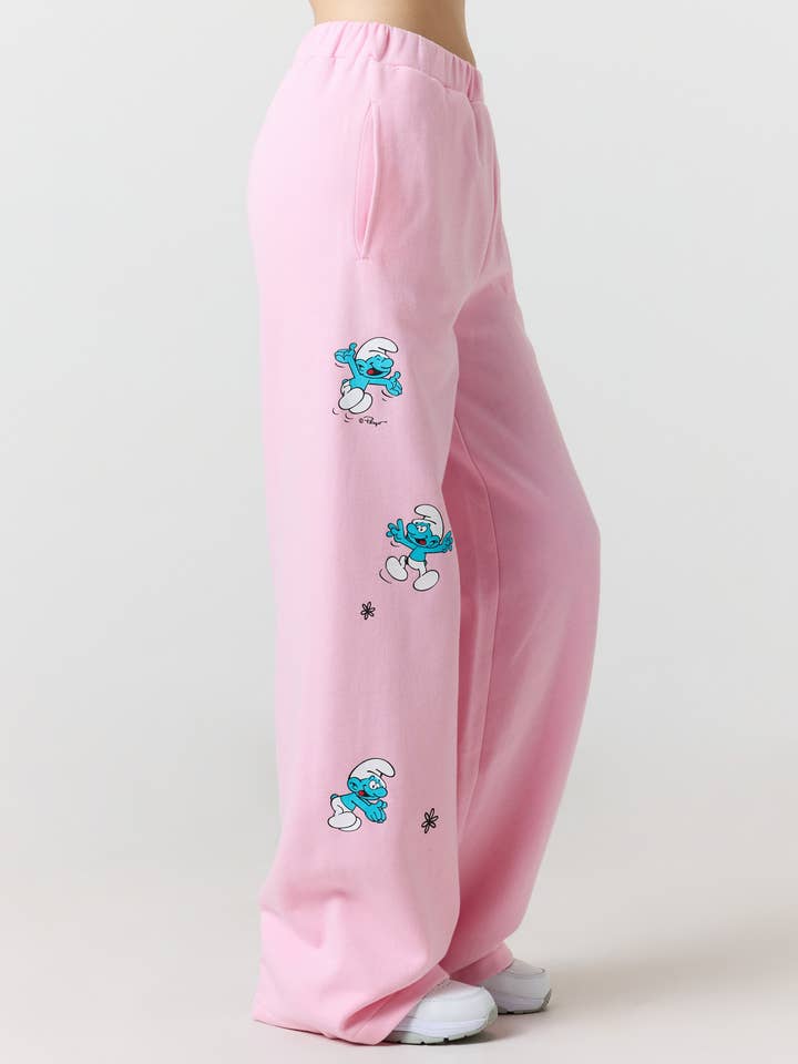 Le pantalon de survêtement Smurf Wave, rose pour la vente par SAMII RYAN