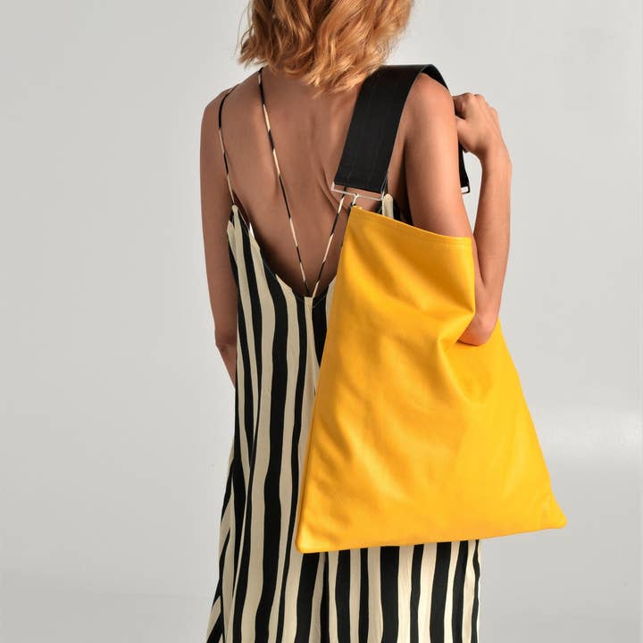 ANA KOUTSI - Wholesale Tote Bag - Women's - Akathi leather bag in yellow