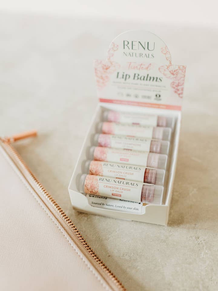 Organic Tinted Lip Balms - Box of 12 for wholesale by Renu Naturals