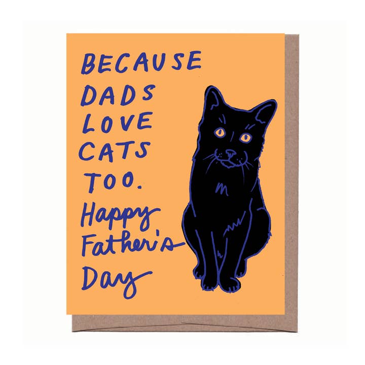 Cat Dad Father's Day Card for wholesale by La Familia Green