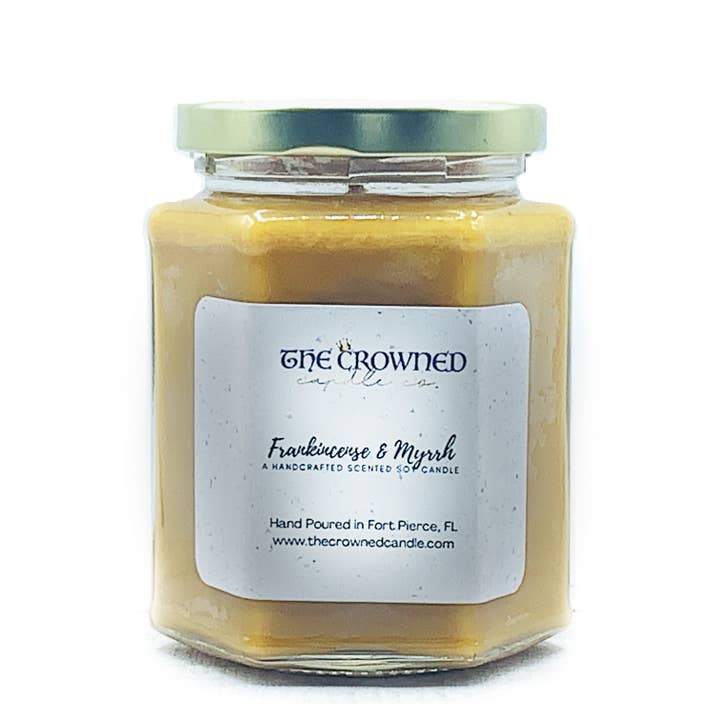 Frankincense and Myrrh Soy Candle for wholesale by The Crowned Candle Company